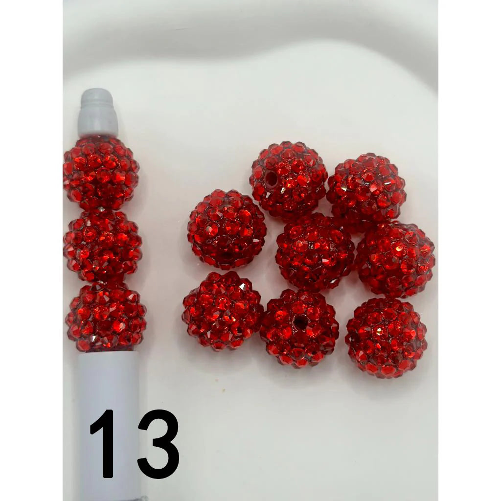z-Crystal Rhinestone Beads Glossy Shiny Clear Acrylic Beads 16mm