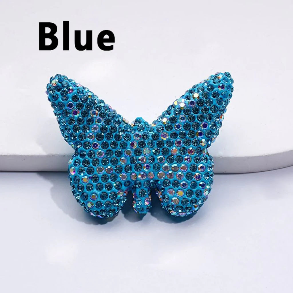 z-Exquisite Multi-Color Butterfly Clay Beads with Shiny Rhinestones, 54*41MM