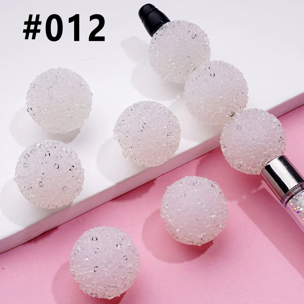 z-Hard Sugar Beads in Solid Colors Clear Rhinestones Candy Round 20mm