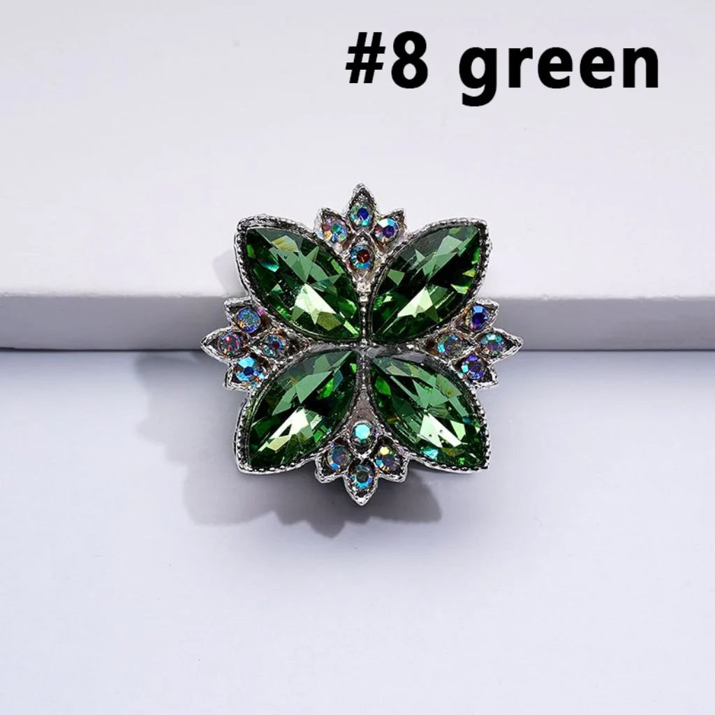 z-Silver Color Metal Beads With Bling Bling Four Leaf Clover with Colorful & AB Rhinestones, 26*26mm