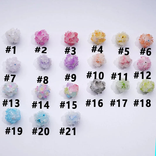 z-Color Changing Cute Glitter Soft Flowers AB Rhinestones Round Clay Beads, Around 24MM, Random Mix