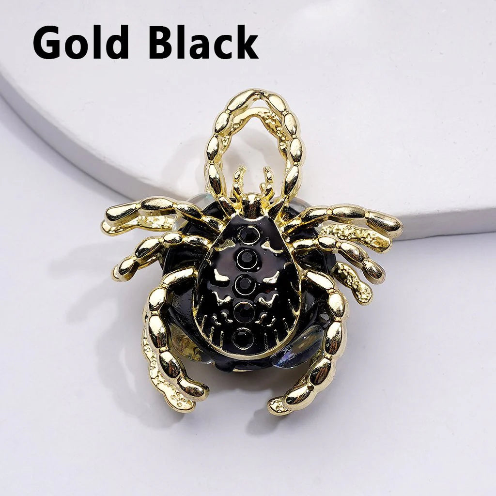 z-Bling Bling Fancy Alloy Spider with Colorful Rhinestones Clay Beads, Around 40*36*20MM
