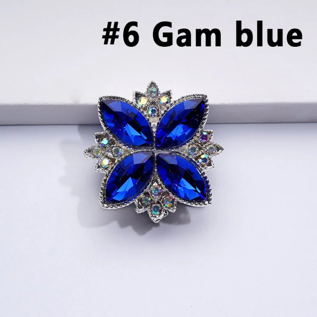 z-Silver Color Metal Beads With Bling Bling Four Leaf Clover with Colorful & AB Rhinestones, 26*26mm