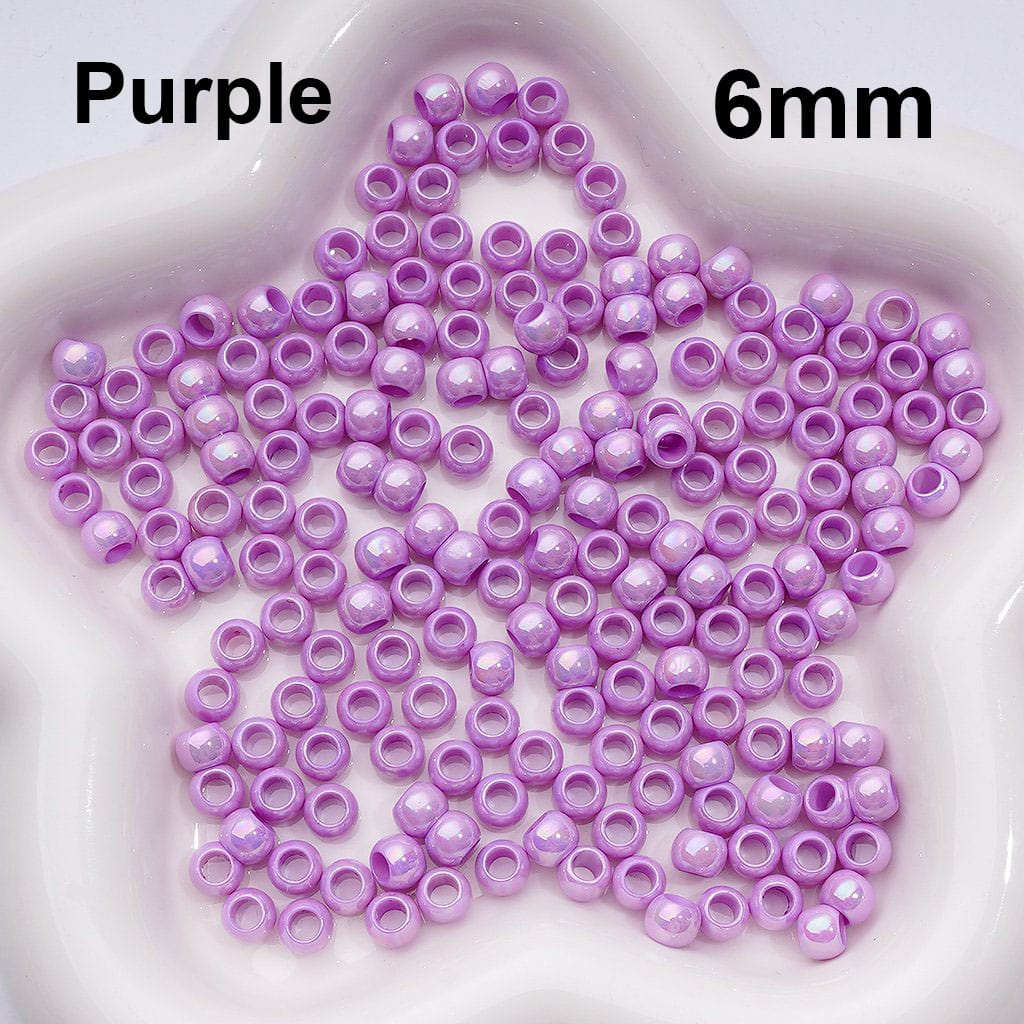 z-Waist Beads for Jewelry Making - UV Coated Mini Seed Acrylic Beads with Large Hole - 6mm - Random Mix - Can Be Used for Pen - 1000 Beads Pack