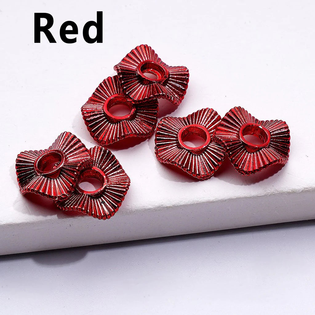 z-Mini Cute Multi-Color Wave Shape Metal Spacer with Stripes, 10MM