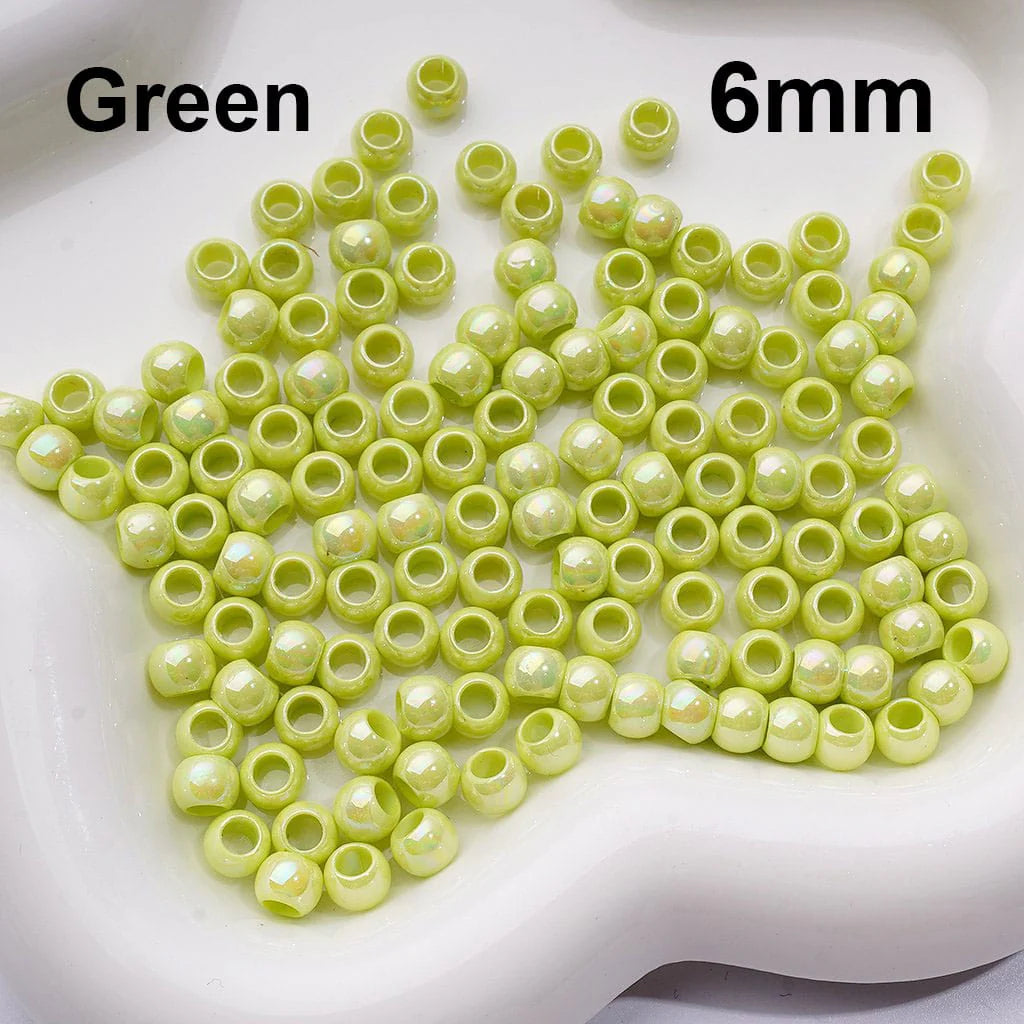 z-Waist Beads for Jewelry Making - UV Coated Mini Seed Acrylic Beads with Large Hole - 6mm - Random Mix - Can Be Used for Pen - 1000 Beads Pack