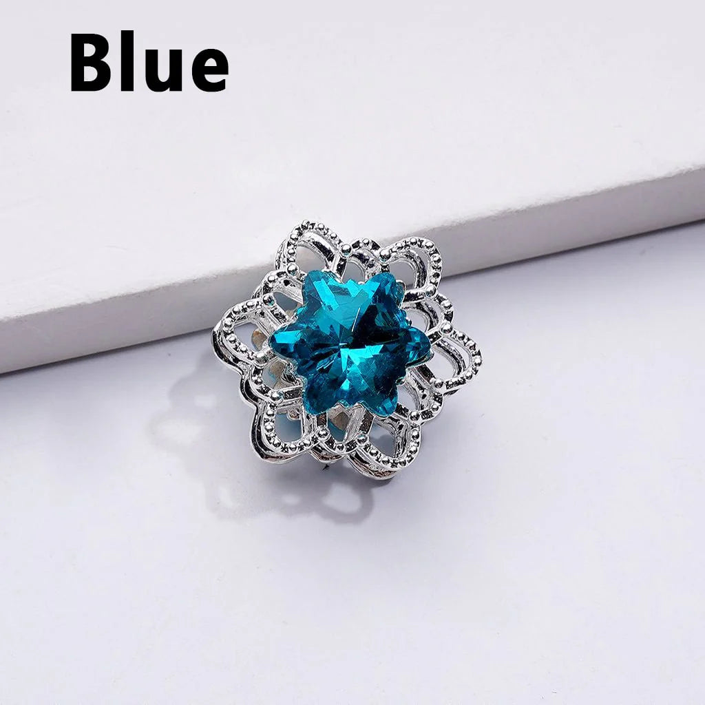 z-Silver Metal Beads Fancy Snowflakes Shape with Bling Bling Multi-Color Shiny Rhinestones, Around 20MM
