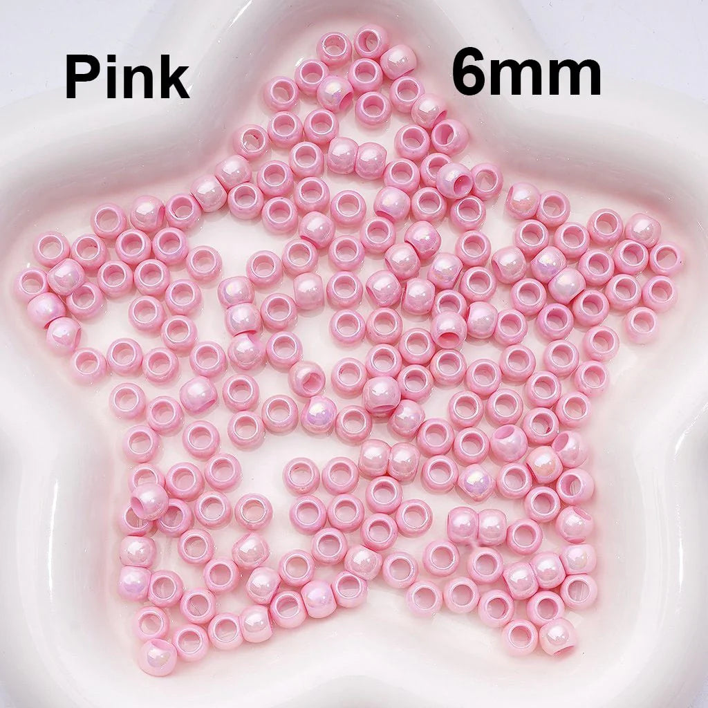 z-Waist Beads for Jewelry Making - UV Coated Mini Seed Acrylic Beads with Large Hole - 6mm - Random Mix - Can Be Used for Pen - 1000 Beads Pack