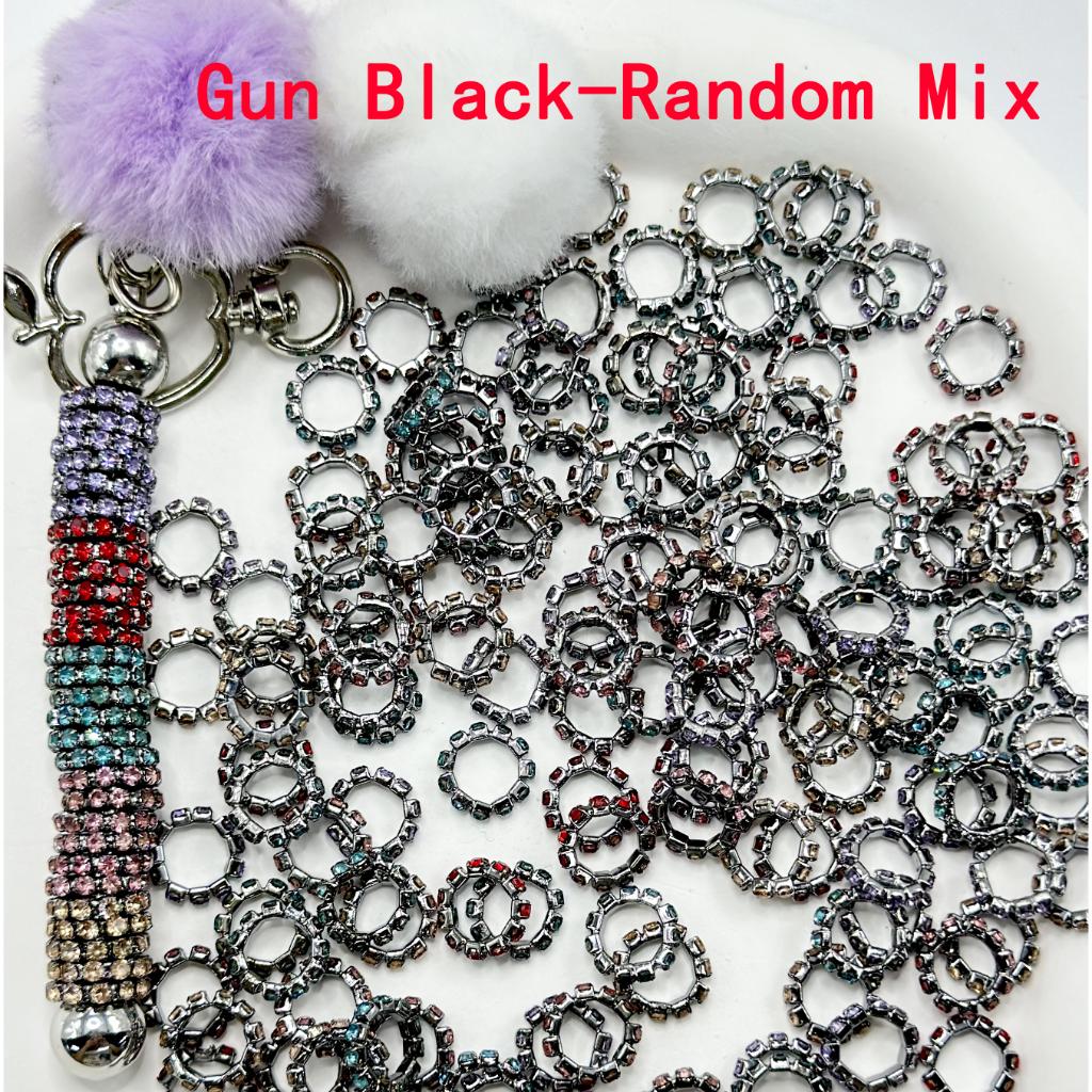z-New Style Silver Spacer with Solid Color Rhinestones, 10MM