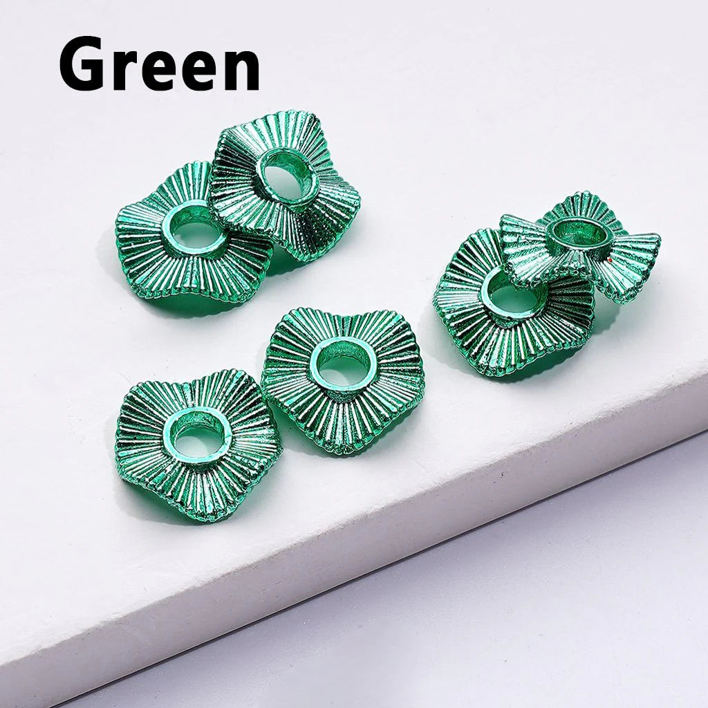 z-Mini Cute Multi-Color Wave Shape Metal Spacer with Stripes, 10MM