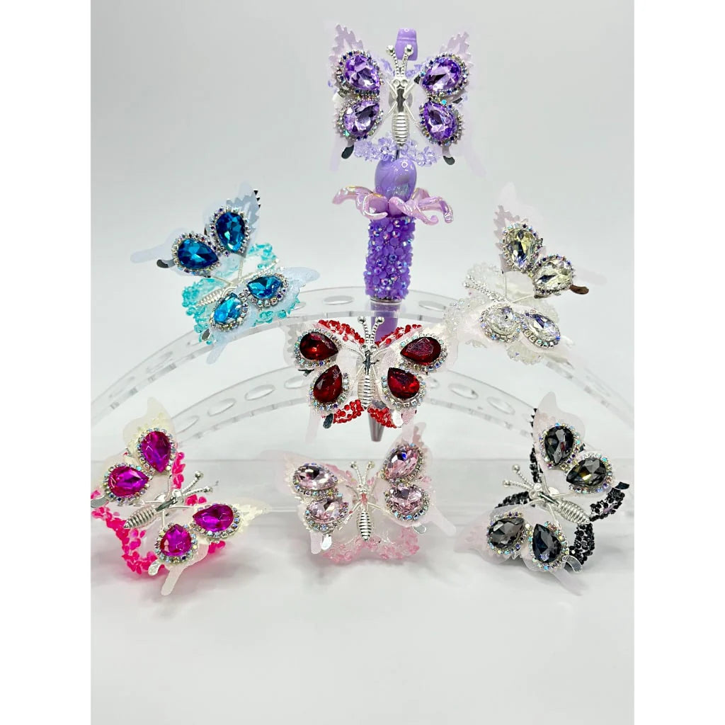 z-Silver Metal Beads with Sugar Butterfly Wings & Diamond Shape Rhinestone, Around 48*35MM