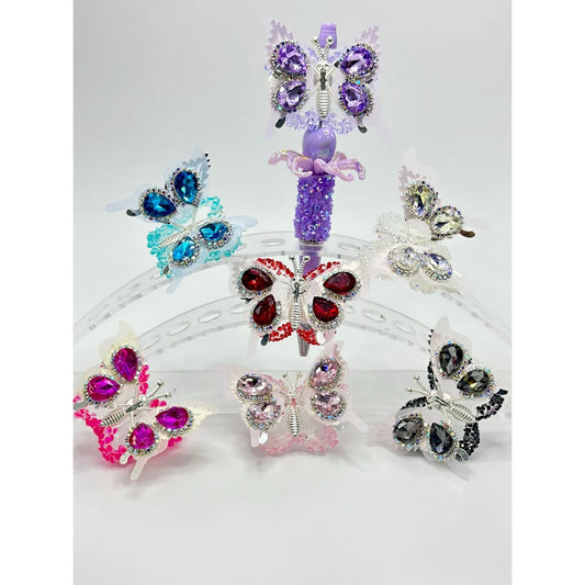 z-Silver Metal Beads with Sugar Butterfly Wings & Diamond Shape Rhinestone, Around 48*35MM