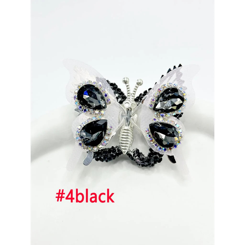 z-Silver Metal Beads with Sugar Butterfly Wings & Diamond Shape Rhinestone, Around 48*35MM