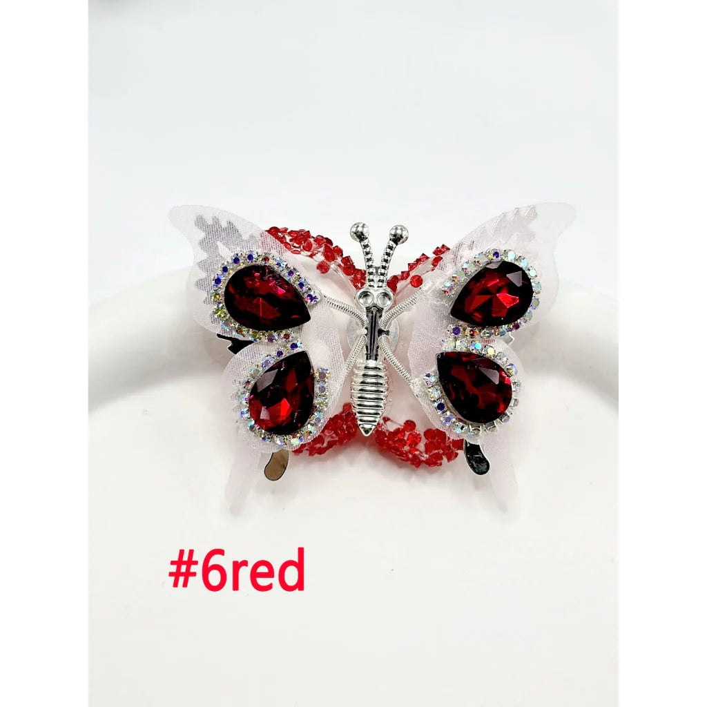 z-Silver Metal Beads with Sugar Butterfly Wings & Diamond Shape Rhinestone, Around 48*35MM