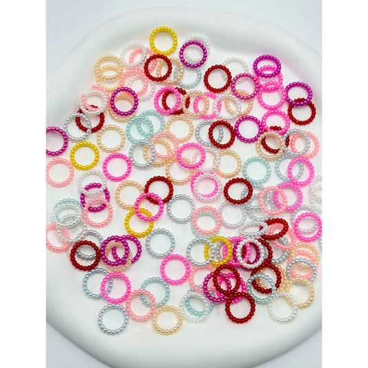 z-Pearl Spacer Acrylic Beads in Solid Colors, Random Mix, 14MM