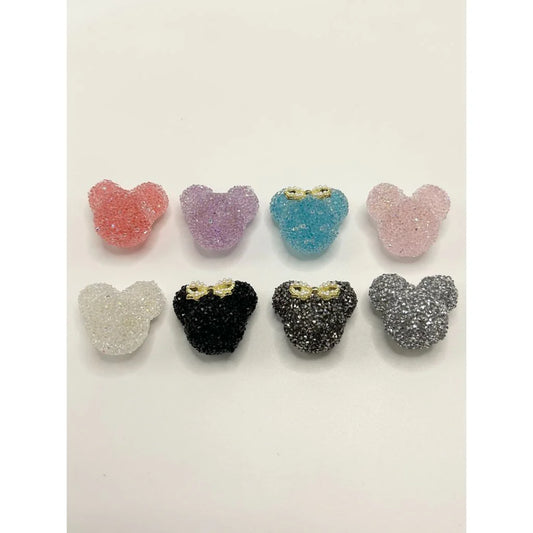 z-Mouse Head with Ribbon Sugar Beads, 22mm by 30mm